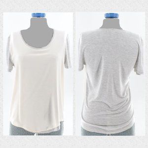 Loft Overlay Tee Shirt Med Petite